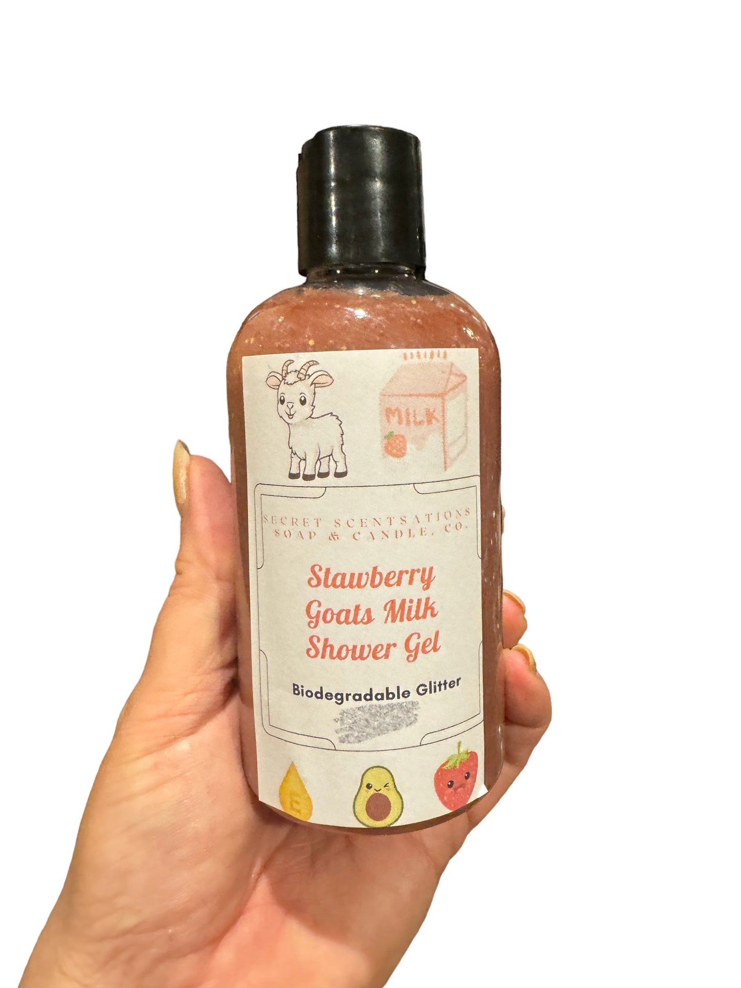 Strawberry & Goats Milk Natural Shower Gel,  10 1/2 ounce