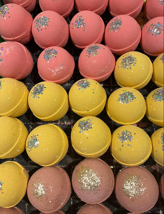 100 - 6 inch Color Changing Rosehip Essential Oil Bath Bombs